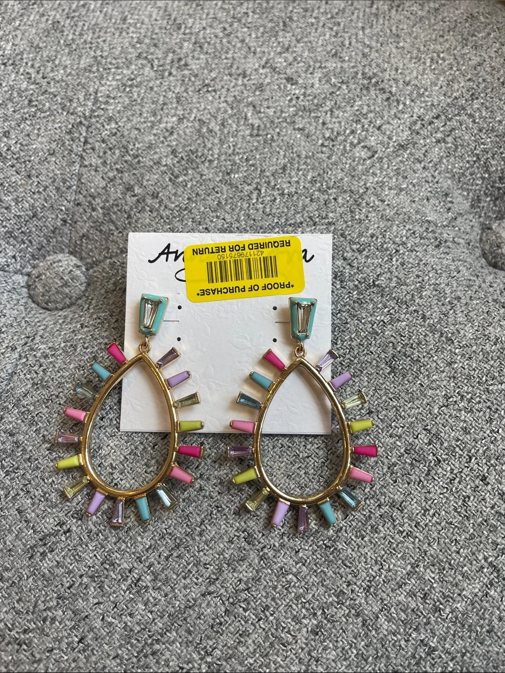 J. Crew Gold Textured Sunburst Hoop Earrings